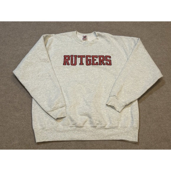 Jerzees Other - Vintage Rutgers 1990's Sweatshirt Fruit of The Loom Tag Pullover Gray XL